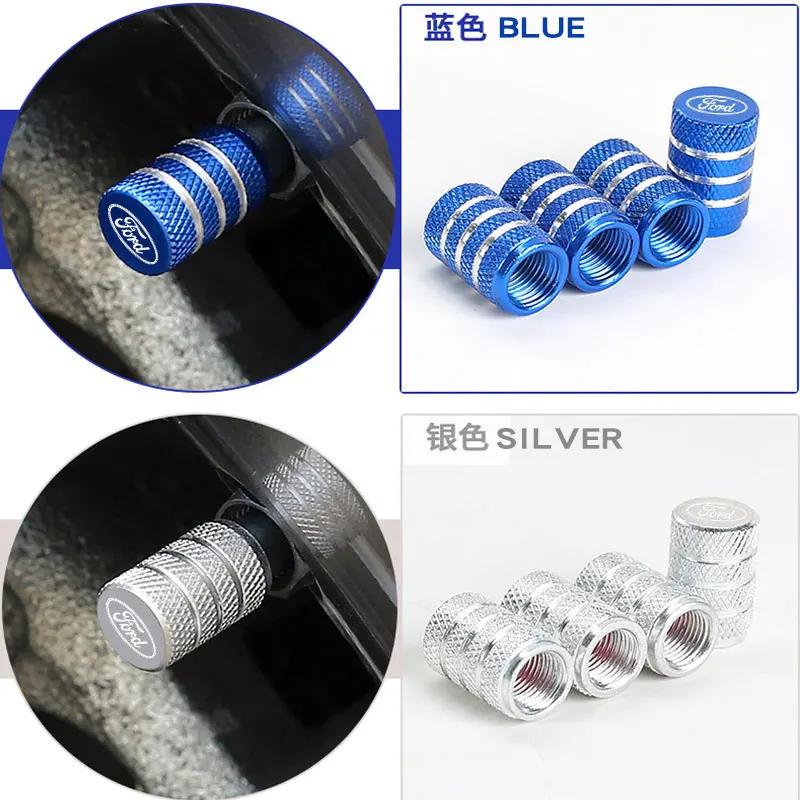 QZKW1 Car Tire Valve Caps Tyre Airtight Cover Dust For Ford B-Max cmax smax KA st line Galaxy Explorer Expedition Mondeo Accessories