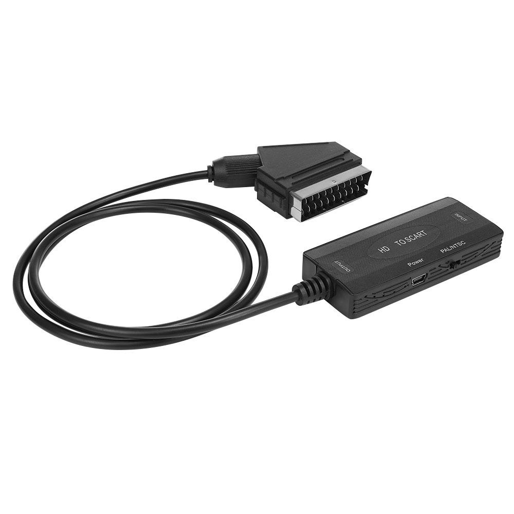 HDMI-compatible In to Scart Out Cable Splitter HDTV 1080P Video Converter Extend Data Cord Adapter for Game Console Player TV