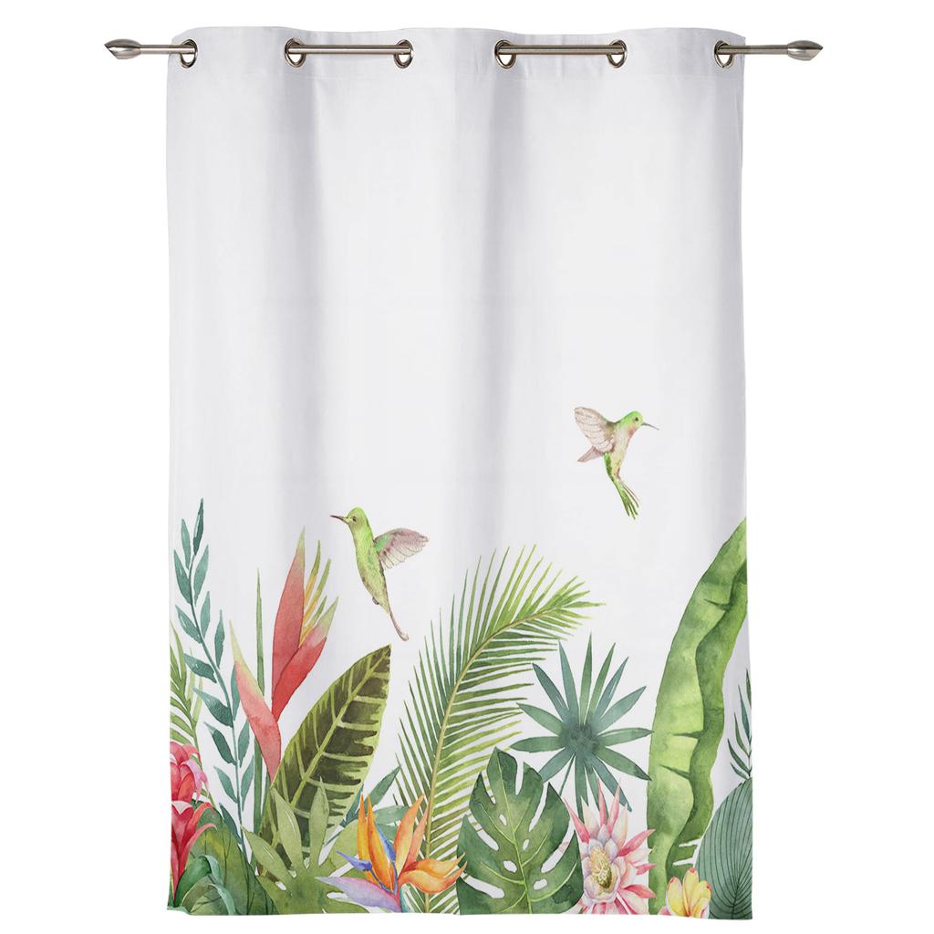 Ins Style Тропические растения Пальмовые листья Шторы для спальни Гостиная Оконные шторы Украшение жалюзи Кухонный декор Шторы