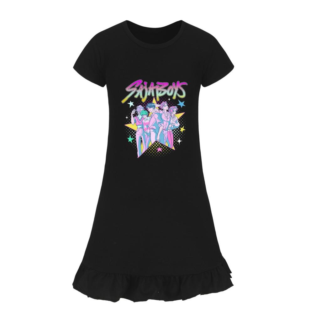 5054 Детское Платье для Девочек Sajaboys Mira Zoey Rumi с Принтом и Рюшами, с Короткими Рукавами, Повседневное