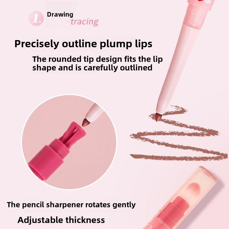Карандаш для губ Mist Lip Liner с двойной головкой и кисточкой для губ Natural Silky Smooth Водостойкая помада Двойного назначения Перманентный макияж Ежедневный женский модный макияж