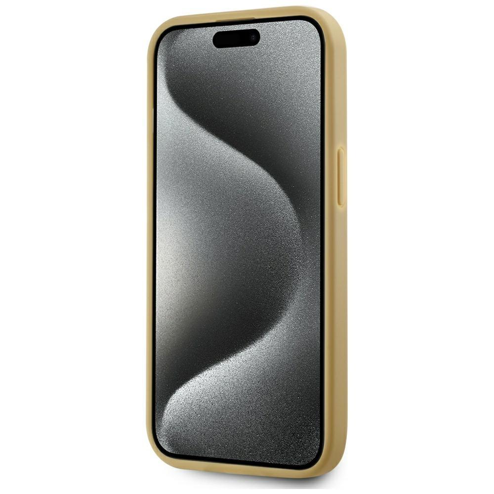 Karl Lagerfeld Wrinkled Metal Signature Case for iPhone 15 Gold