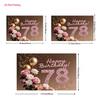2D Flat Printing 78th Birthday Banner, Pink Glitter Gold Floral Photography Backdrop
