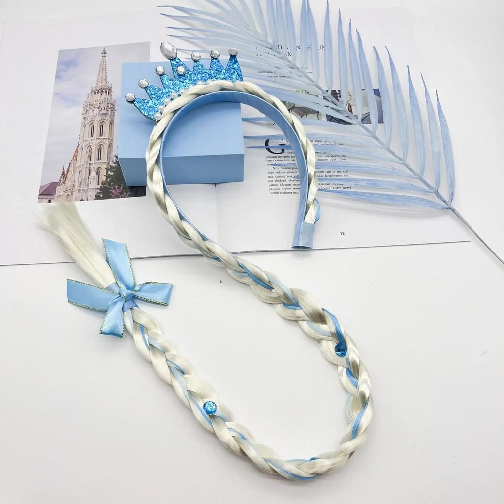 Головной убор принцессы, аксессуары для волос, детская коса, обруч для девочек, реквизит для выступлений, детский головной убор, детский подарок