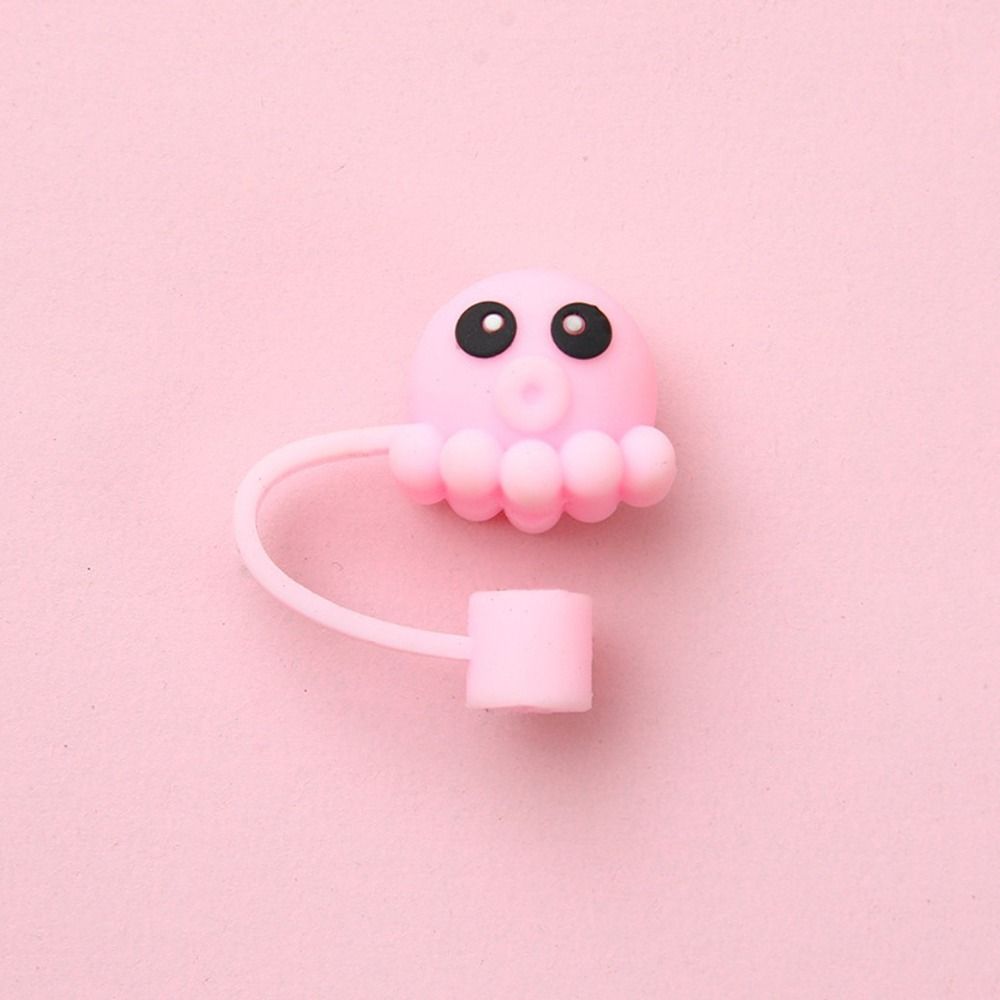 Airtight Silicone Straw Plug Cup Accessories Plugs Tips Cover Cartoon Straw Tips Outdoor