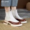 2024 Горячая Распродажа Модные Туфли Из Натуральной Кожи Женские Ботинки Челси Эластичные Слипоны Удобные Ботильоны На Платформе Среднего Каблука Женские