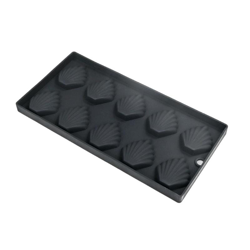 Reusable 10 Cavity Silicones Shell Shape Baking Molds For Homemade Madeleines And Mousse Dessert Pan Dishwasher Safe