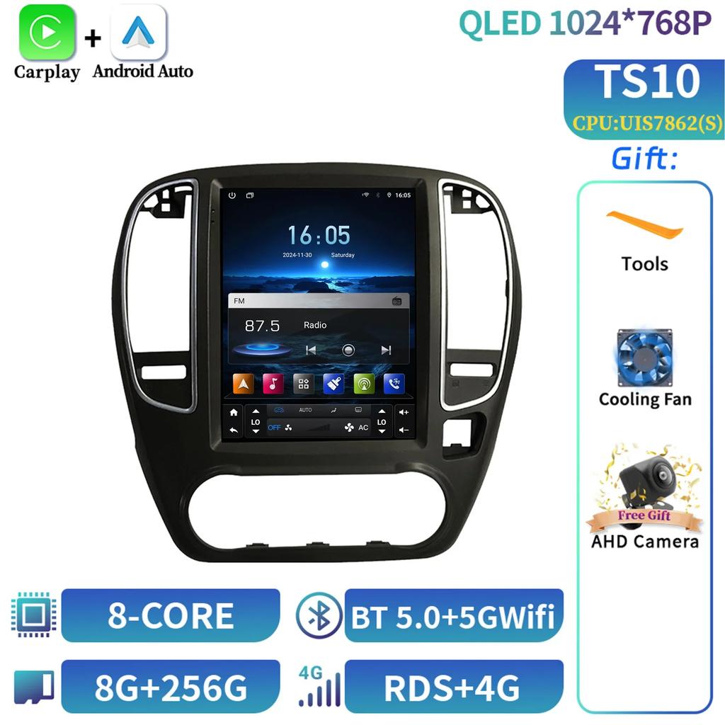 9,7-дюймовый экран для Nissan Bluebird Sylphy G11 2005-2012, автомобильный радиоприемник, мультимедиа, видеоплеер, навигация, 4G, GPS, CarPlay, Android 14