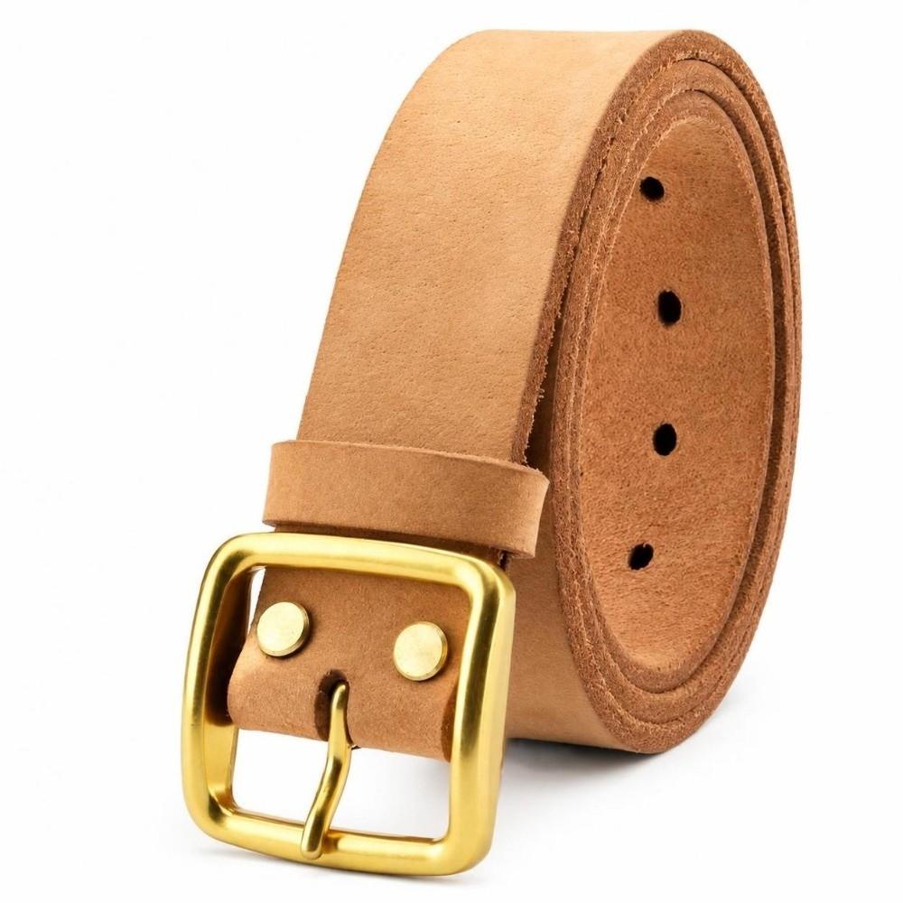 Pure Cow Leather Genuine Leather Belt Vintage Alloy Buckle Belt For Jeans Trousers