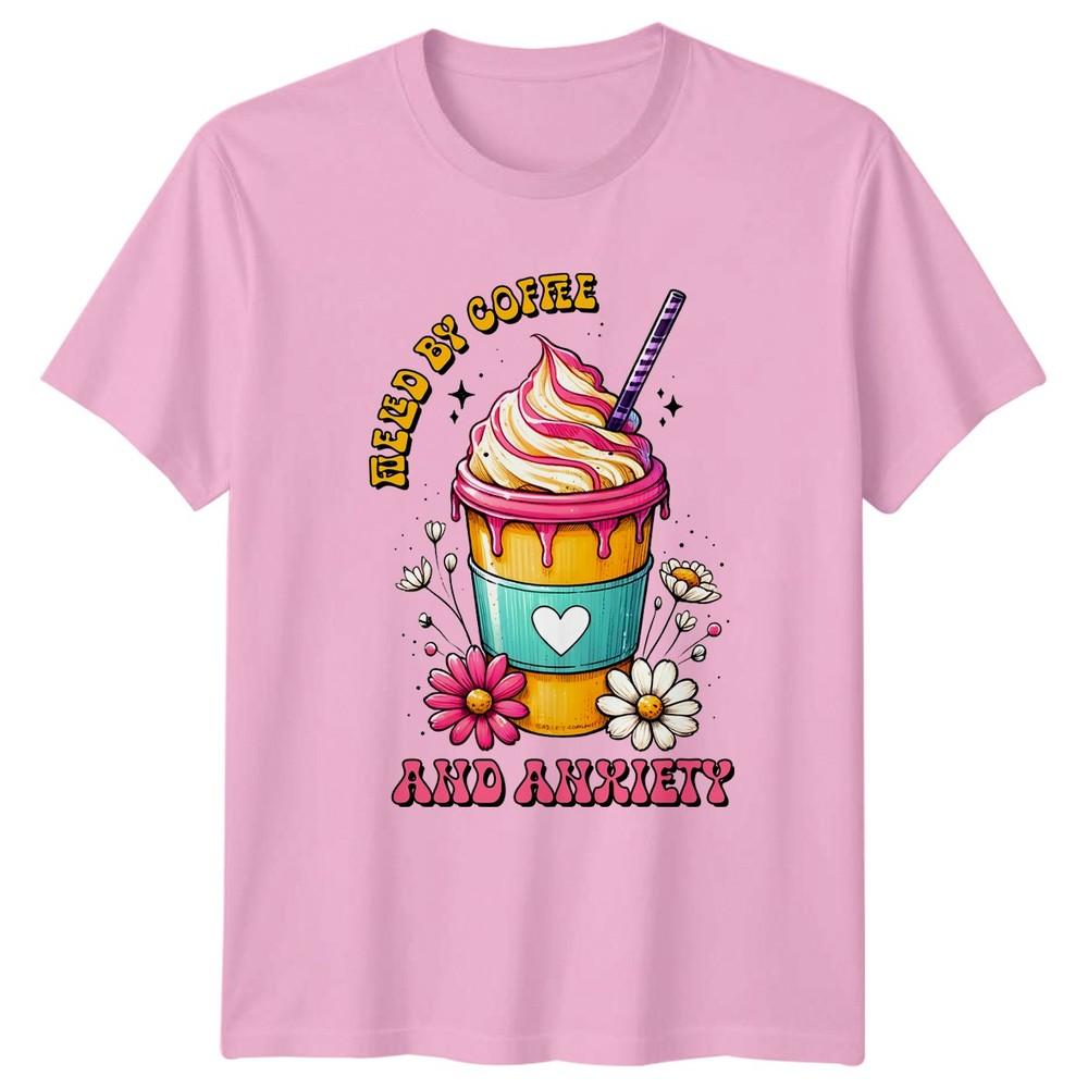 Fueled By Coffee And Anxiety Unisexs TShirt Unisextal Health Coffee Gift For Her