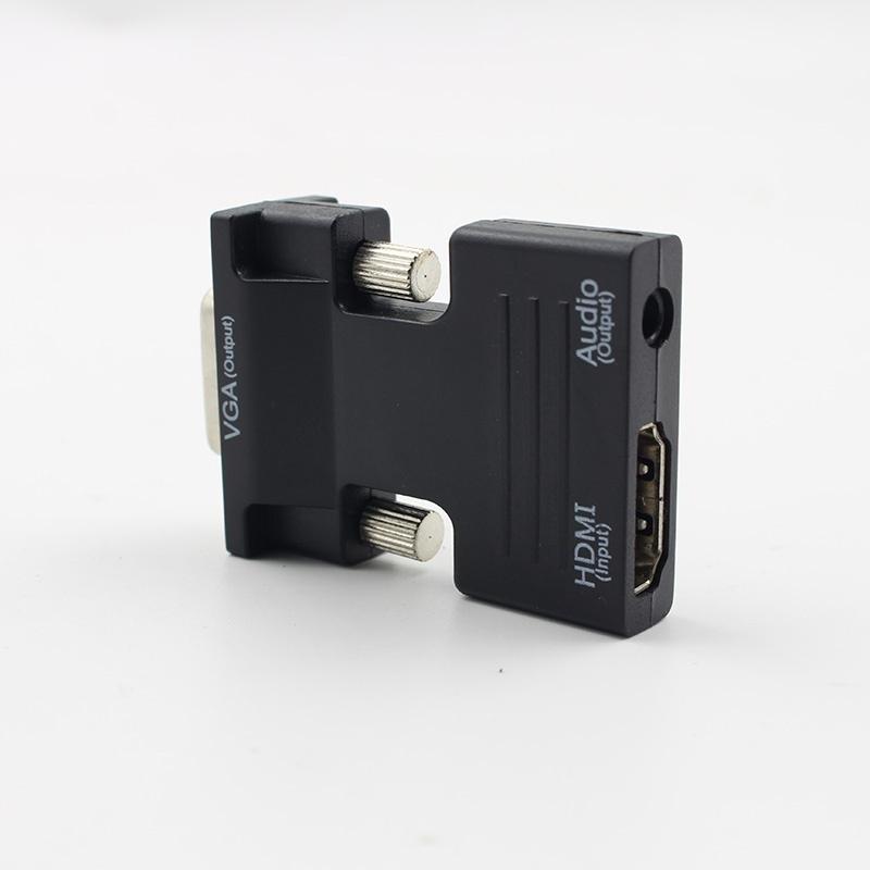 Компактный адаптер HDMI Female to VGA Male с поддержкой аудио, разрешение 1080P