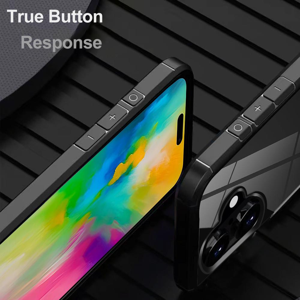 Чехол Armor Transparent Acrylic Phone Case для iPhone 16 15 14 13 12 11 Pro XR X XS Max 7 8 Plus SE Hybrid Shockproof Hard Back Cover