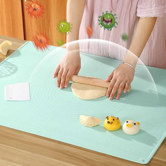 Силиконовый коврик для раскатки теста с высоким краем, большой пищевой коврик с антипригарным покрытием, кухонные принадлежности