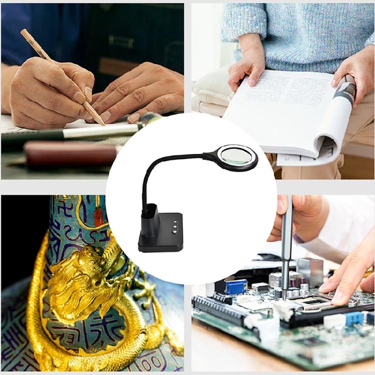 USB-зарядка 5-кратное Увеличительное Инструмент с Выбираемым Тональным Освещением Для Детальной Работы Поделок Чтения Пожилых Мастеров