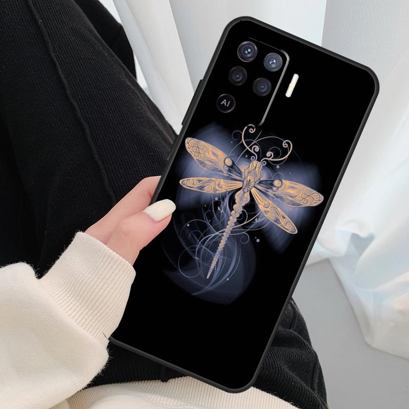 Colorful Dragonfly Case For Oppo A17 A57 A77 A40 A78 A54 A74 A94 A76 A16 A96 A18 A60 A80 A38 A58 A98 A15 A5 Pro