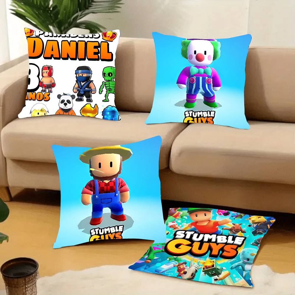 Подушка Игровая Спящая S-Stumble Guys Декоративная Наволочка Короткий Плюш Диван Декоративный Подарок Дом Двусторонняя Печать Подушка