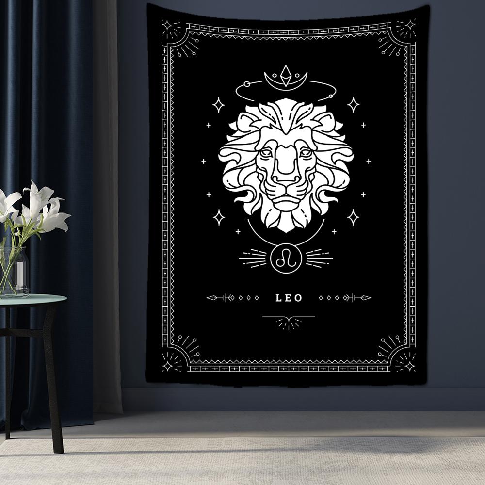Черно-белый гобелен созвездия Таро, настенный Гобелен, научная фантастика, психоделическая магия, богемный хиппи, домашний декор
