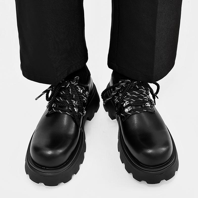 Мужские туфли Дерби на толстой подошве, классические, минималистичные, британского стиля, деловые, вечерние, свадебные, черные, универсальные, молодежные, для взрослых, повседневные туфли