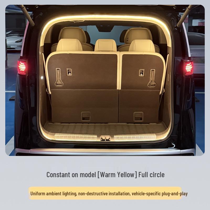 Toyota ESTIMA Светодиодная подсветка багажника и атмосферная динамическая приветственная подсветка задней двери