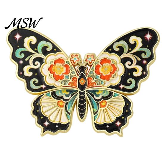 Elegant Clothing Accessory Chinese Style Paper Kite Brooch, Enamel Butterfly Goldfish Swallow Inspired Pin Badge, Decorative for Scarves and