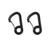 Carabiner Aluminum Alloy 2 Pieces Black [MUNKEES] 6-shaped
