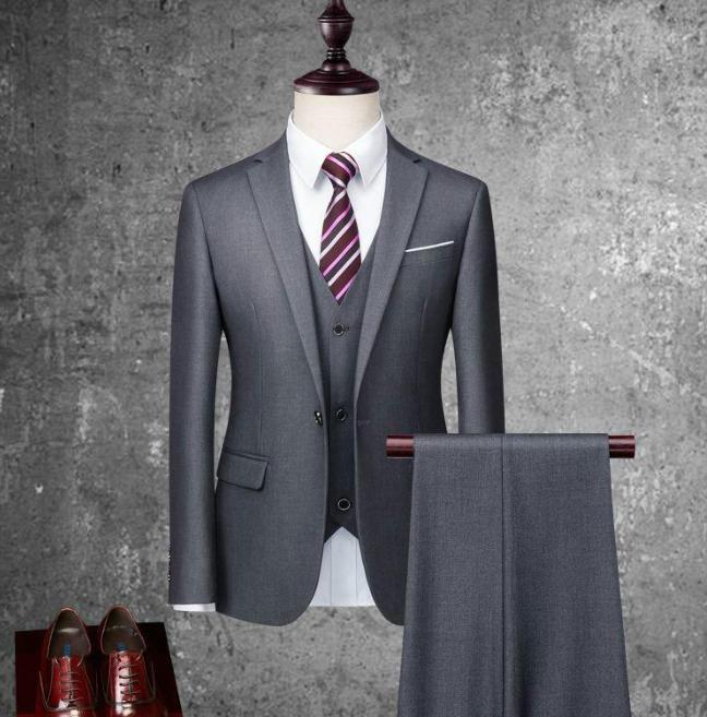 Мужской костюм, деловой повседневный студенческий костюм для собеседования, свадебный костюм