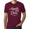 Men’s Vintage Tee Shirt Graphic T Shirt Appelle Moi Dieu Burgundy