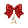 Cloth Sequin Bow Tree Topper Shiny Christmas Tree Top Decoration  Holiday Gift