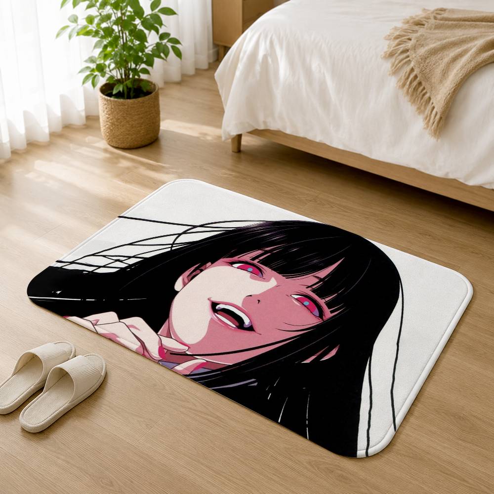 Anime K-Kakegurui J-Jabami Yumeko Anti?Slip Floor Mat Short Plush Rug mat Soft Comfortable Machine Washable Home Decor