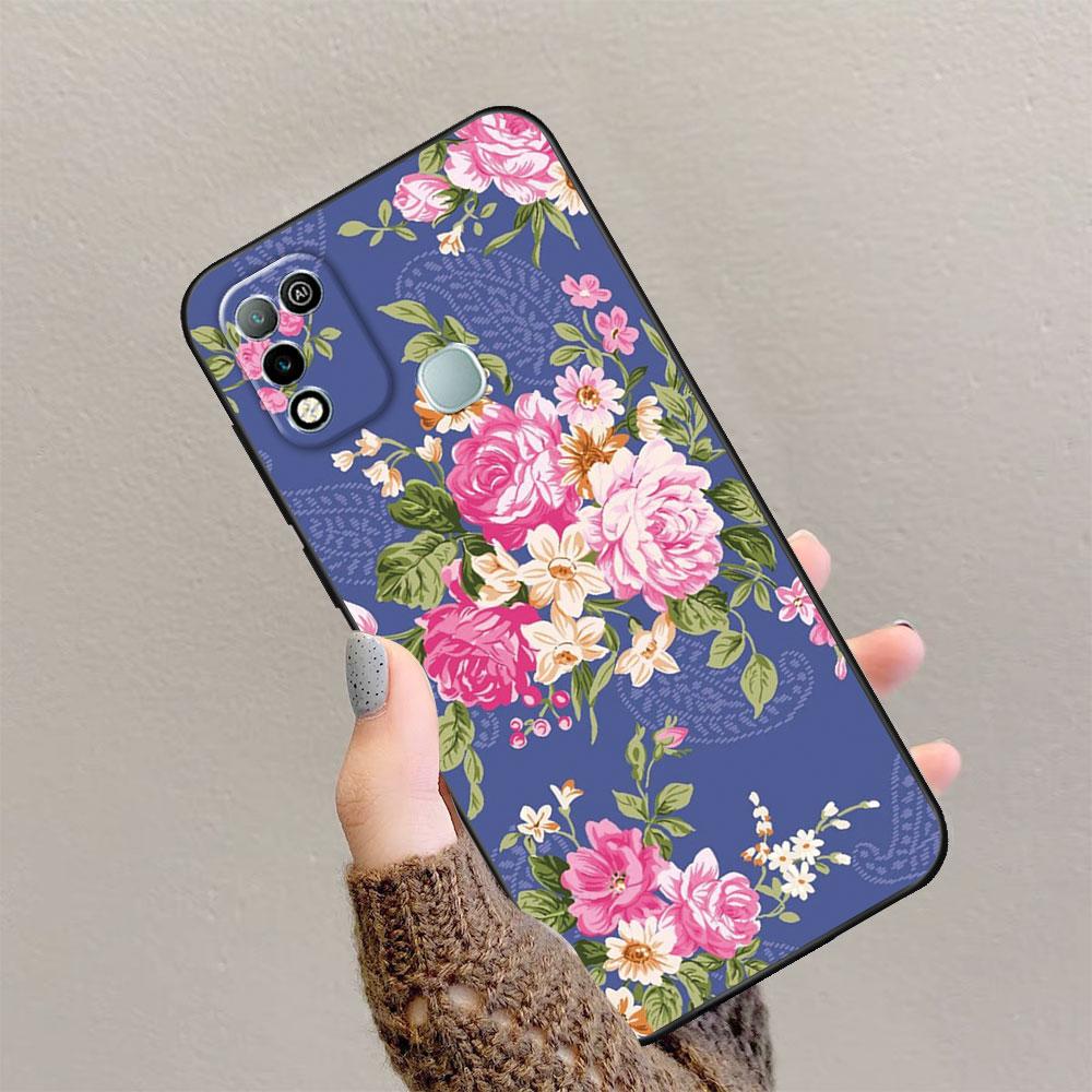 For Infinix Hot 10 Play Case For Infinix Hot 11 Play Leopard Black Matte Soft Case For Infinix Hot 10 11 Play Back Cover Bumper