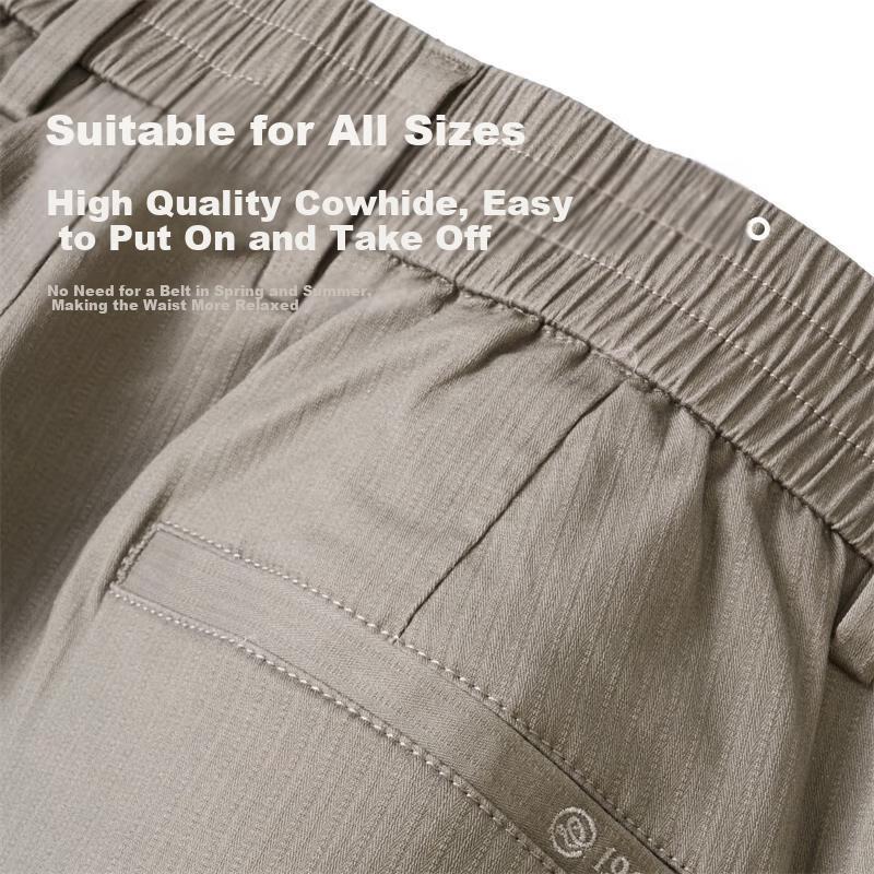 DANCING WOLVES [Slimming Tapered Pants] Fashionable Versatile Commuter Casual Men's Cropped Pants, 706 Light Khaki, 2XL(56)