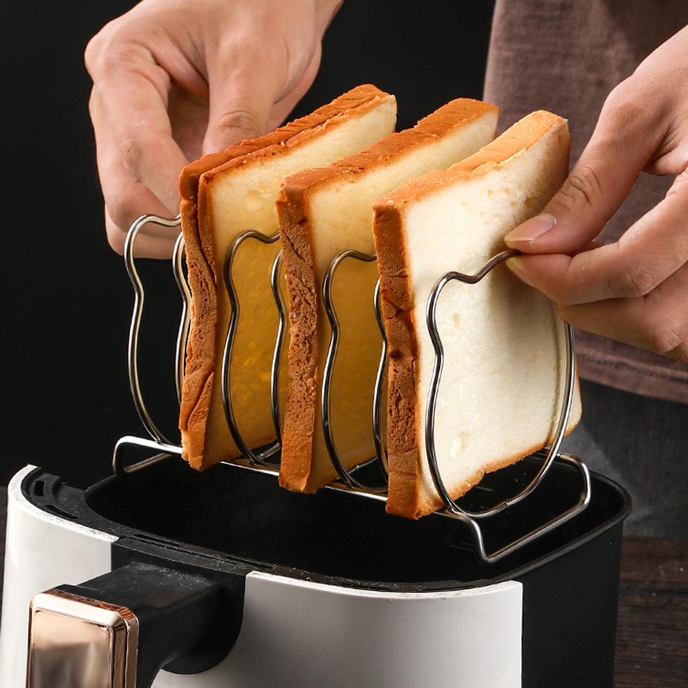 Подставка для тостов из нержавеющей стали 6 отверстий Инструменты для выпечки Аксессуары Охлаждающие решетки Инструмент Органайзер для аксессуаров для аэрофритюрницы Безопасный Здоровый