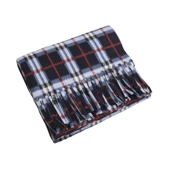 Double-Sided Velvet Scarf With Tassel Decoration Plaid Print Autumn Winter Warm Cashmere-Like