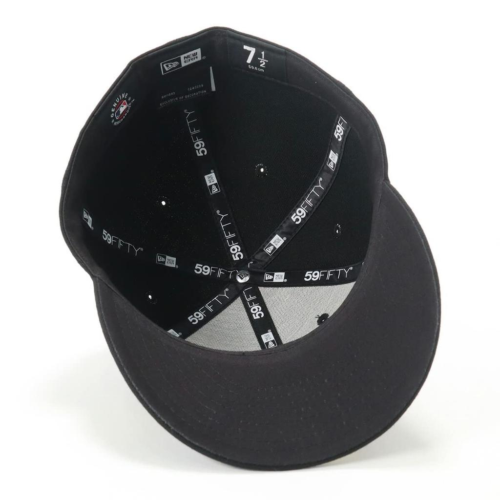 Кепка New Era 59FIFTY New York Yankees с предварительно изогнутым козырьком, черно-белая