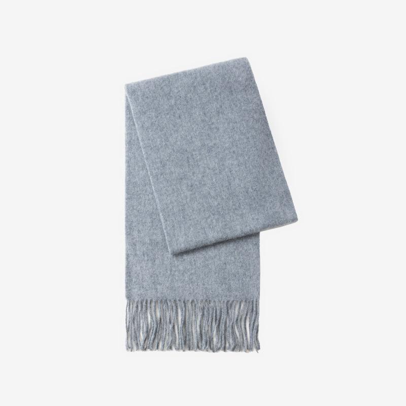 Осенне-зимний новый однотонный шарф из 100% шерсти для женщин, роскошный, толстый и пушистый, теплый, универсальный шарф