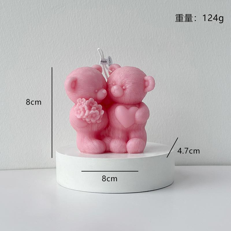Handmade Bear Candles Couple Bear Soy Wax Decorative Valentine's Day Gifts & Home Decor Scented Candle