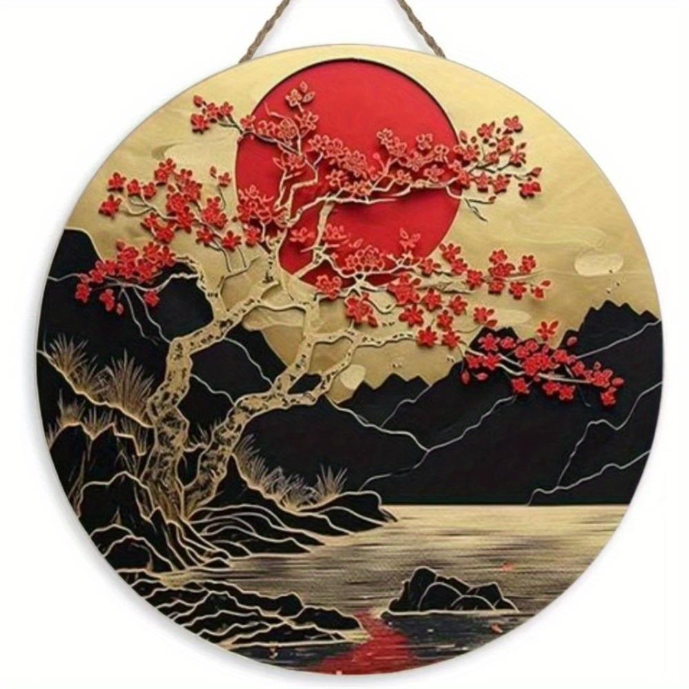 Деревянное настенное украшение в древнем стиле с художественным дизайном - 20 см