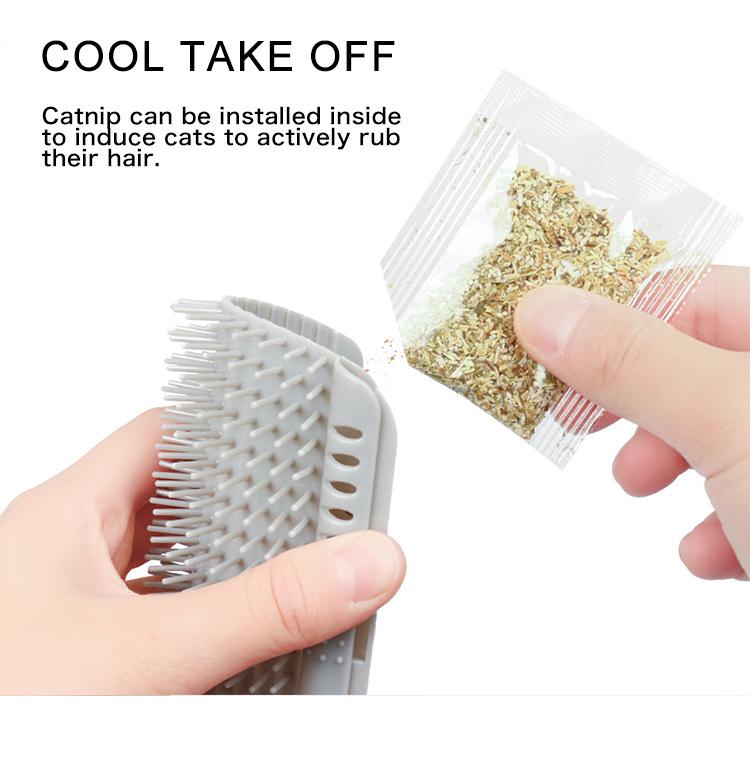Durable Space-saving Design Pet Grooming Brush Wall Corner Pet Supplies Cat Massage Brush Rubbing Suitable Cat Scratching Device Supply