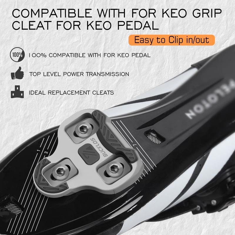 BUCKLOS for KEO Cleats Float Road Bicycle Pedal Cleat for Look Keo System Cycling Shoe Bike Self Locking Pedal Cleats 4.5° 1/2pc