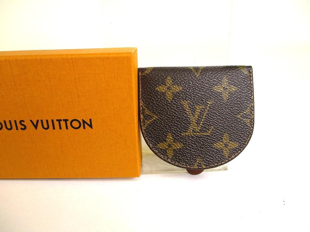 Подлинный кошелек для монет LOUIS VUITTON Monogram из коричневой кожи Porto Monnaie Gousset #a901 Восстановленный
