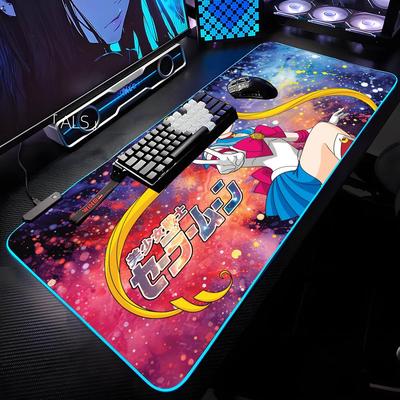 S-Сейлор Мун Девушка Коврик для Мыши RGB Подсветка Коврик для Мыши Ноутбука Коврик для Мыши Ноутбука Геймерский Компьютерный Стол Игровые Аксессуары