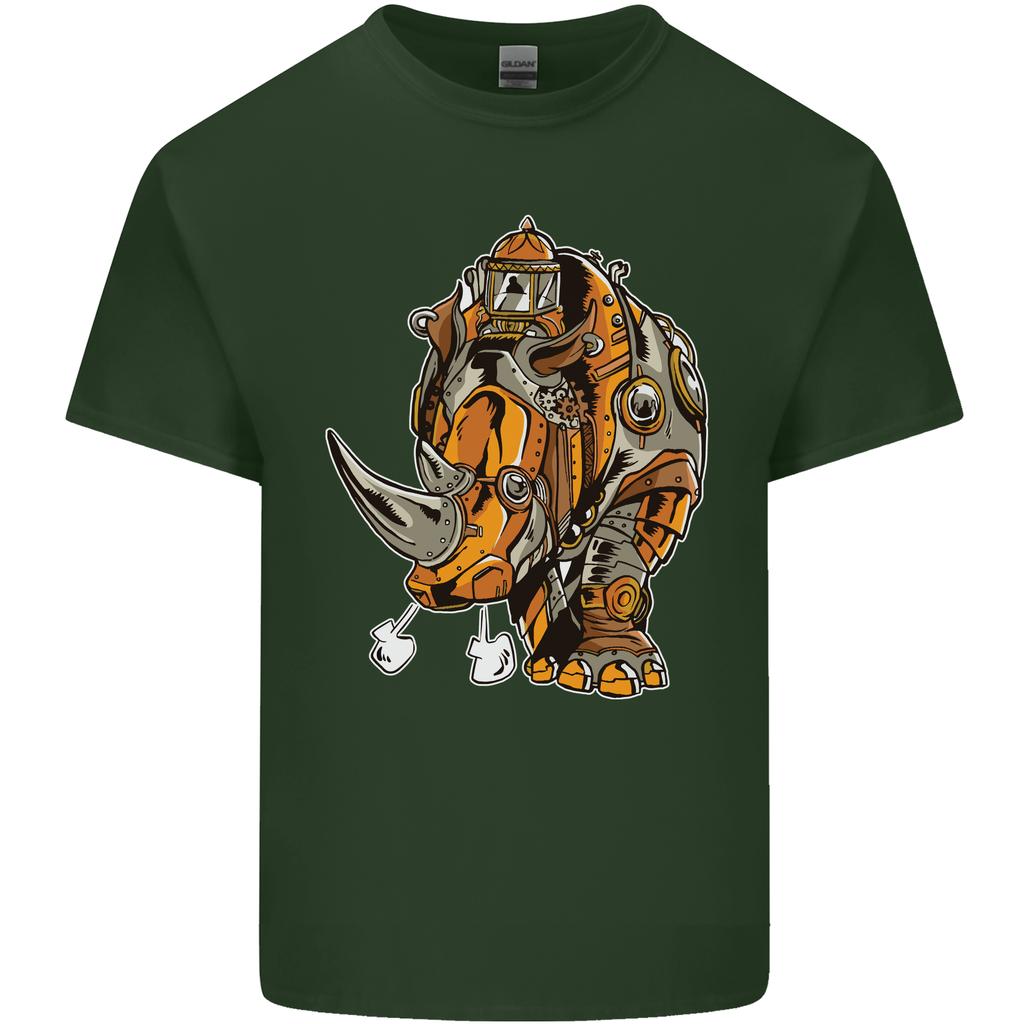 Steampunk Rhino Rhinoceros Unisexs Light Cotton TShirt