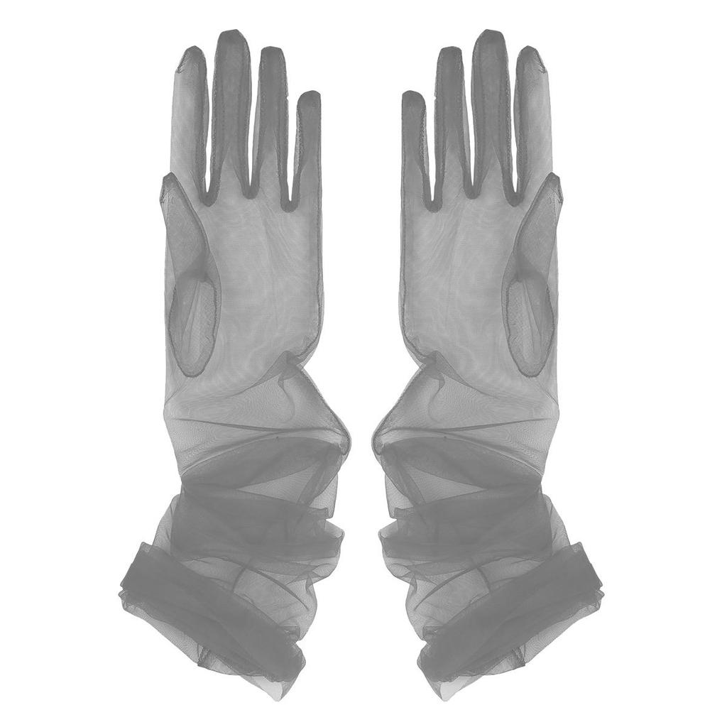 Женские длинные тюлевые перчатки, прозрачные свадебные перчатки, перчатки для оперной вечеринки