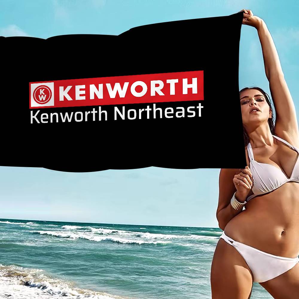 KENWORTH Логотип Микрофибровое одеяло Быстросохнущие пляжные полотенца Большой размер Печать Супервпитывающее Полотенце-одеяло для бассейна