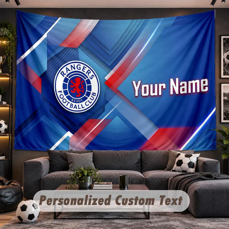 Rangers FC Personalized Tapestry Support Custom Name, Wall Art Home Decoration