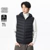 White duck down, hooded vest, ribs down, down vest, light and warm vest in autumn and winter