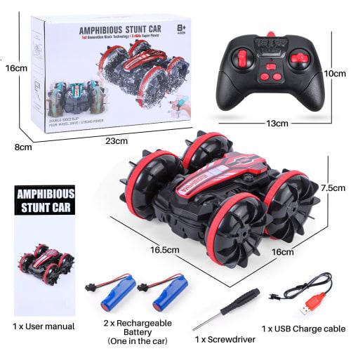 RC Car for Kids, Amphibious Off-Road Vehicle, 4WD Stunt Car, Popular Remote Control Car for Kids, 360-Degree Rotation, Waterproof, Off-Road RC Car, Pe