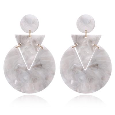 Европейские и американские ретро геометрические серьги из ацетата треугольные круглые акриловые серьги