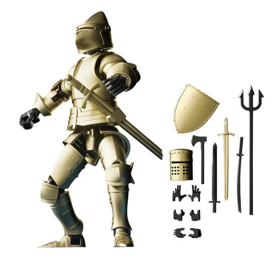 Armor Knight Action Figure with Accessories Movable Joints 3D Printed Medieval Warrior Soldier Model Toy Stress Relief Articulated Dummy Decoration