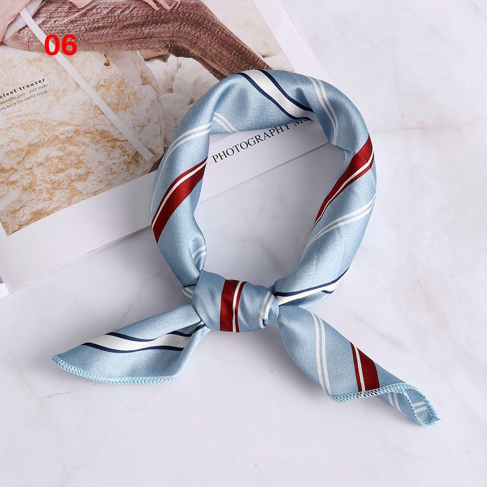 Vintage Wrist Wrap Head-Neck Tie Hair Band Silk Feel Satin Bandana Women Square Scarf Handkerchief